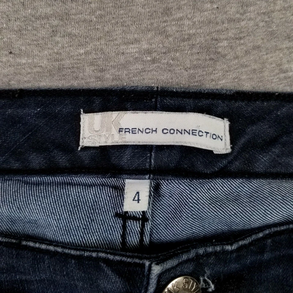 French Connection Size 4 UK Style Jeans Ankle Zippers Long Length Skinny Modern - Image 4 of 4