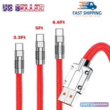 3-Pack Braided USB C Type-C Fast Charging Data SYNC Charger Cable Cord 1-2M