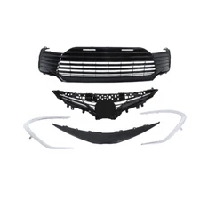 Silscvtt Front Upper Lower Grille Strip Trim SET For Toyota Camry LE 2021-2022