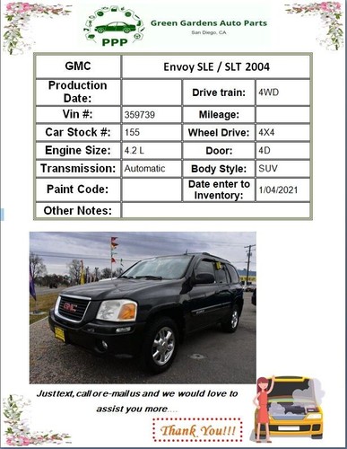 2004 GMC ENVOY Front Door Weather Stripping Rubber Seal Driver Left LH Used - Picture 8 of 12