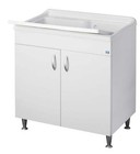 Negrari Eco Bianco Mobile Lavatoio Lavapanni Legno Vasca Grande Interno 80x50x85