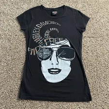 Harley Davidson Motorcycles Hoosier T Shirt Women’s Medium Graphic Print Biker