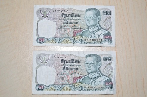 Banconota Thailandia 20 baht ***2 pezzi*** - Foto 1 di 2