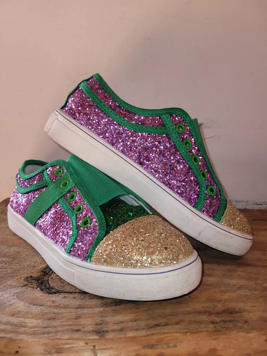Green sequin sneakers top