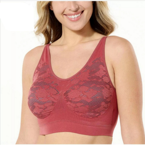 Бюстгальтер Rhonda Shear Ahh с регулируемыми бретельками и кружевной отделкой, BRK L, 1X