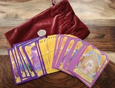 Lot of 3: Angel Answers oracle, velvet drawstring bag & clear quartz crystal