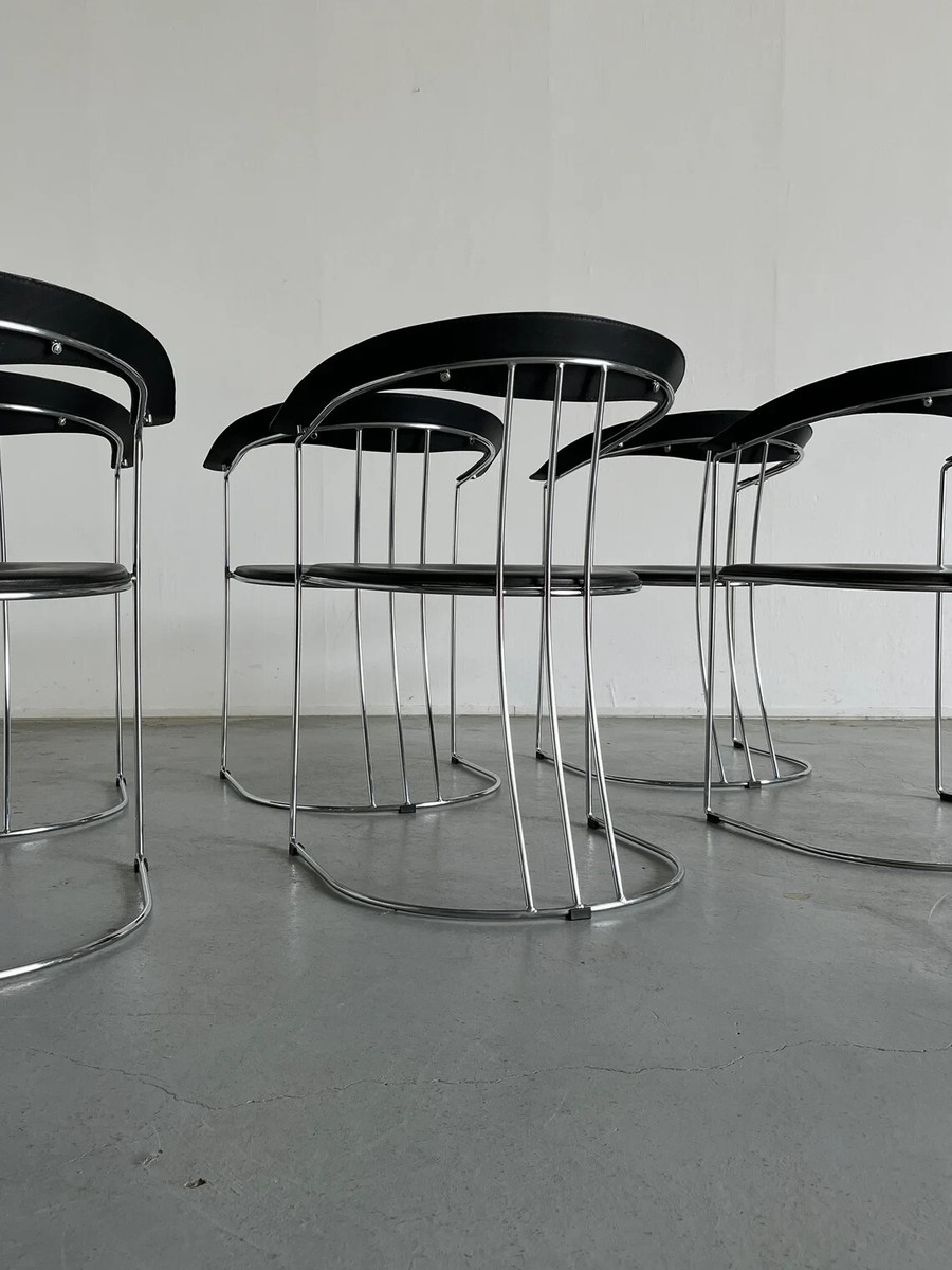 1 of 6 Vintage Postmodern Dining Chairs in Style of Ursula 1 of 6 Vintage Postmodern Dining Chairs in Style of Ursula