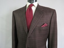 Recent Brioni Italy "Palatino" bold check side vent 52 silk sport coat 48 L