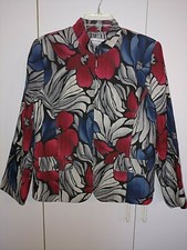 ALFRED DUNNER LADIES LS ZIP STRETCH BLAZER-12P-LINED-NWOT-CRINKLE FABRIC-CUTE