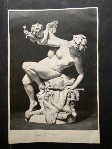 Grand bang victorien Cupidon & Bacchante arrière Lessnig magazine illustration imprimé - Photo 1/3