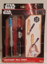 NEW ThinkGeek Disney Star Wars Lightsaber Wall Hooks~Red and Blue Lucas Films