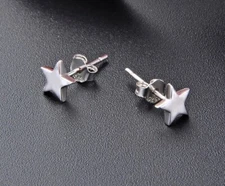 Fashion Women Girl 925 Sterling Silver 6mm Star Post Stud Earrings Gift F32