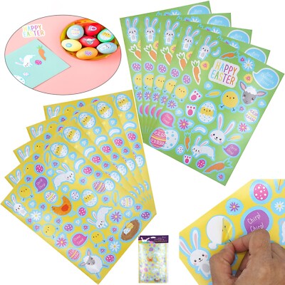 PVC Ostern Aufkleber, Selbstklebend DIY Basteln Basteln Abziehbilder, Party Tasche Etiketten