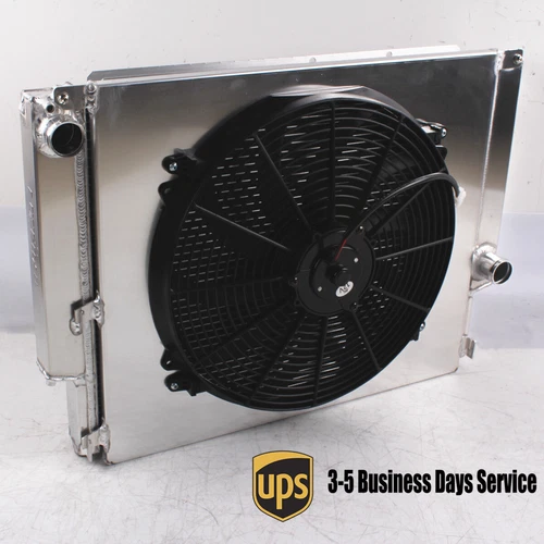 2 Row Aluminum Radiator Shroud Fan for 88-99 BMW E30/E36 MT w/ 6 Cylinder Engine