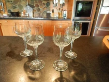 VINTAGE & HTF SET of 4 CRYSTALEX BOHEMIA CRYSTAL Brighton Wine Glasses EX COND