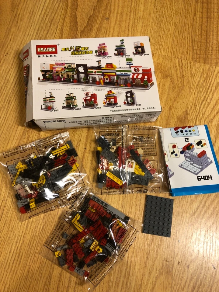 6404 HSANHE Burger Restaurant Fast Food City Building Blocks Bricks Set Mini Str - Image 2 of 2