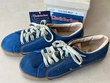 Vintage 1970s Levi’s For Feet Blue Denim Sneakers with Box Size 10 NEW OLD STOCK