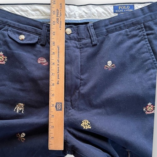 Polo Ralph Lauren Collegiate Embroidered Navy Chinos Size 34 - Picture 11 of 14