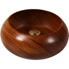 Ebony Wood Mini Incense Holder , Black Sandalwood Travel Indoor Incense Burner 