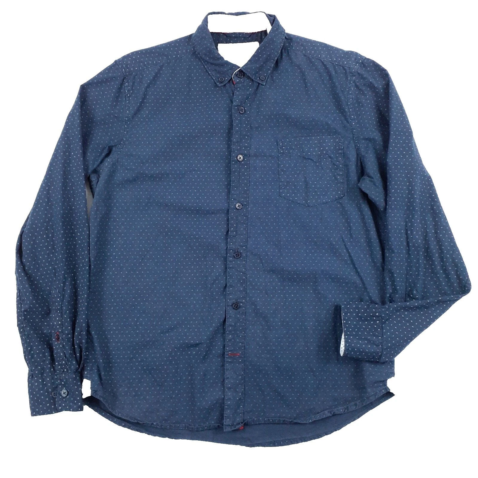 Report Long Sleeve Regular Size Casual Button-Down Shirts for Men