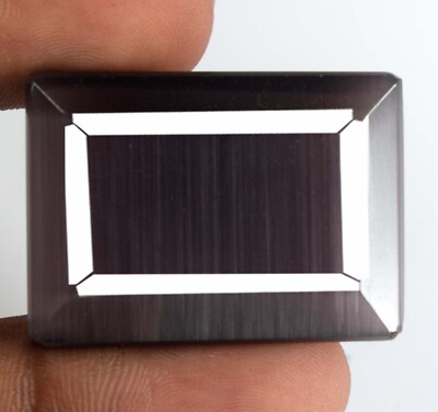 62 Ct Brazilian Purple Cat's Eye Emerald Cut Gemstone Natural Fast Shipping