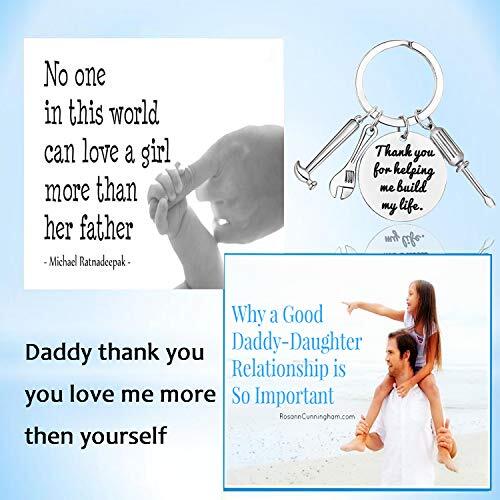 Dad Keychain Father's Day Gifts - Thank You for Helping Me Build My Life Dad 1 - Picture 6 of 6