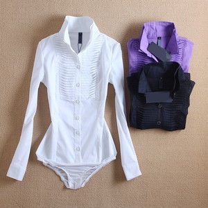 Ladies-Office-Shirts-Top-Elegant-Slim-Classic-Long-Sleeve-Formal-Bodysuit-Blouse