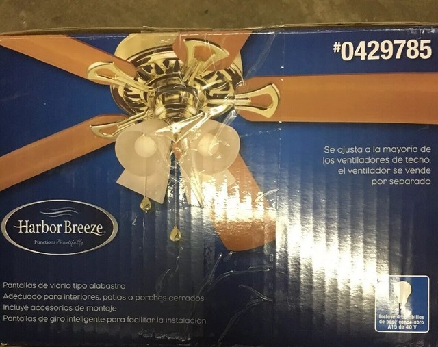 Harbor Breeze Polished Brass 4 Light Ceiling Fan Kit 0429785