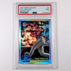 1996 TOPPS CHROME REFRACTOR PAUL MOLITOR #14 PSA 9 MINT HOF