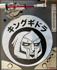 MF DOOM VINYL TURNTABLE SLIPMAT SLIP MAT - WHITE + BLACK + JAPANESE SYMBOLS