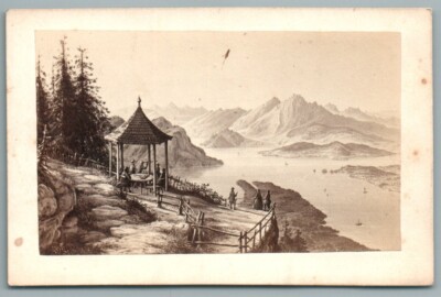 CDV RIGI KÄNZELI SCHWEIZ FOTO 1870' KELLER ZÜRICH NACH ZEICHNUNG FOTO SCHWEIZ