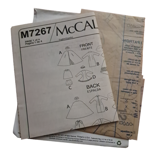 McCall's Crafts Pattern M7267 OSZ 11'5" Doll Clothes Wedding Dress, Cloak Sewing - Picture 2 of 3
