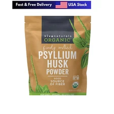 Viva Naturals Organic Psyllium Husk Powder 1.5 Lbs Easy Mixing Fiber Supplement