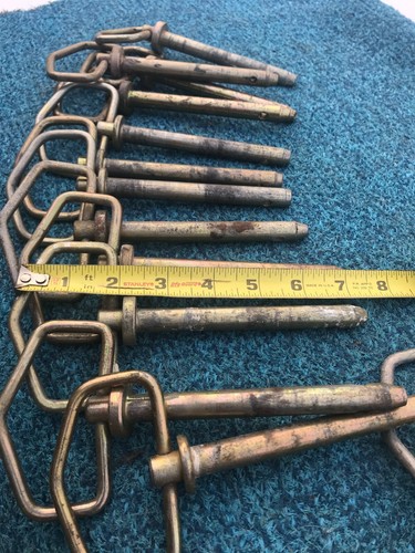SET OF 2 TWO INDUSTRIAL 1/2" FARM HITCH PIN TRACTOR PIN TRAILER PIN 7-3/16" LONG