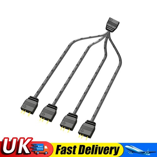 5V 3Pin HUB Splitter Cable Extension Cord for Mainboard (1 to 4) UK