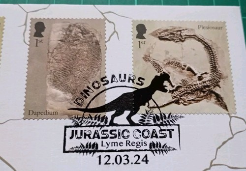 2024 The Age of The Dinosaurs Mary Anning Fossils FDC Jurassic Coast Lyme Regis - Picture 3 of 3