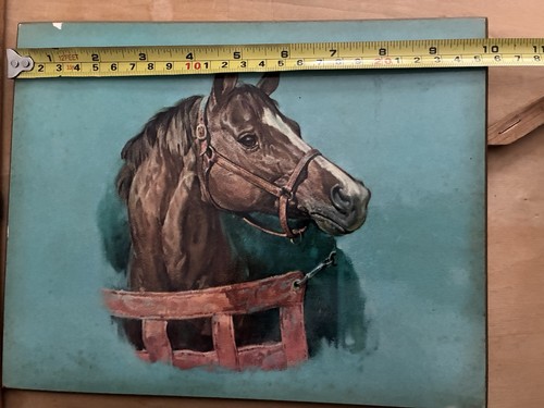 Vintage Donald Art Co 1960s Horse Plaque Wall Hanging 10 X8 Inches With Hardware - 第 7/8 張圖片