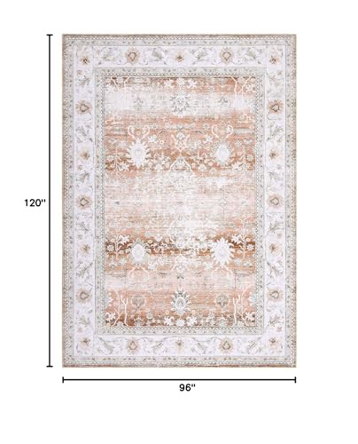Vintage Rug Large 8x10 Area Rug Oriental Floral Distressed Carpet Soft Indoor - Picture 3 of 8