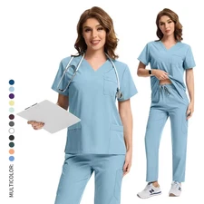 Breathable Unisex Medical Scrubs: Comfortable Doctor/Nurse Uniform Set