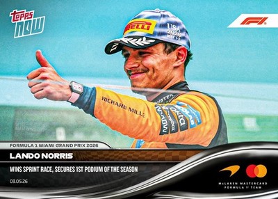 Lando Norris Miami GP 2026 Formula 1 Topps NOW Card #26 - Presale