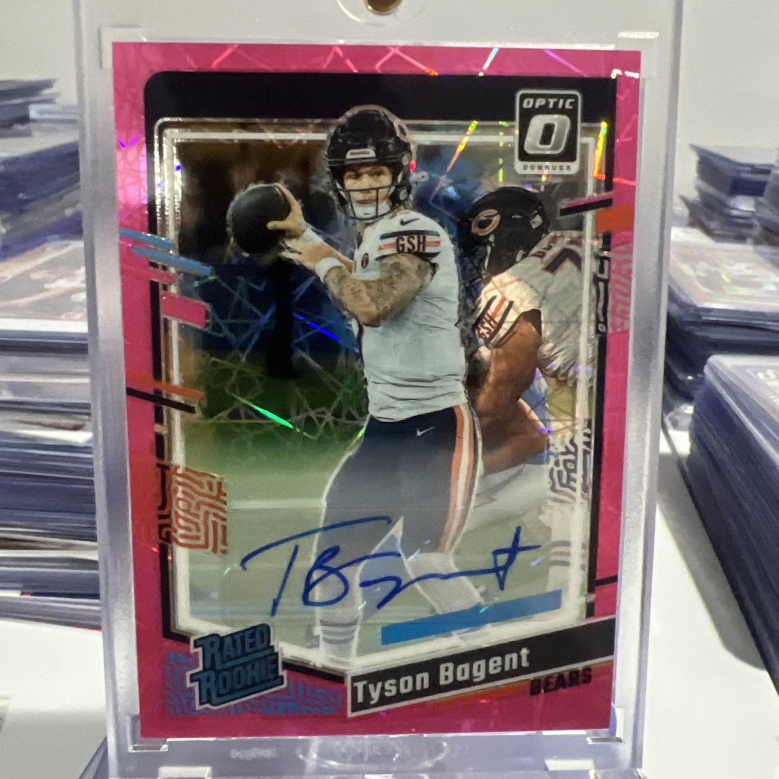 2023 Optic TYSON BAGENT Pink Velocity Rated Rookie Auto /50 Chicago BEARS