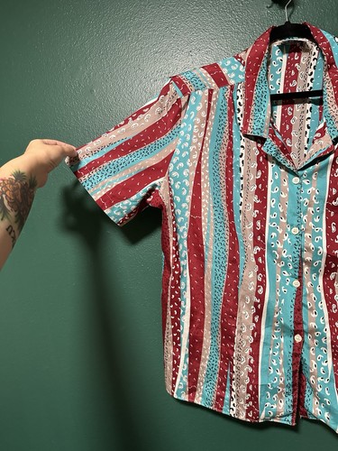 Vintage Campus Casuals ghepardo stampa animalier retrò top con bottoni Alt Rockabilly - Foto 8 di 14