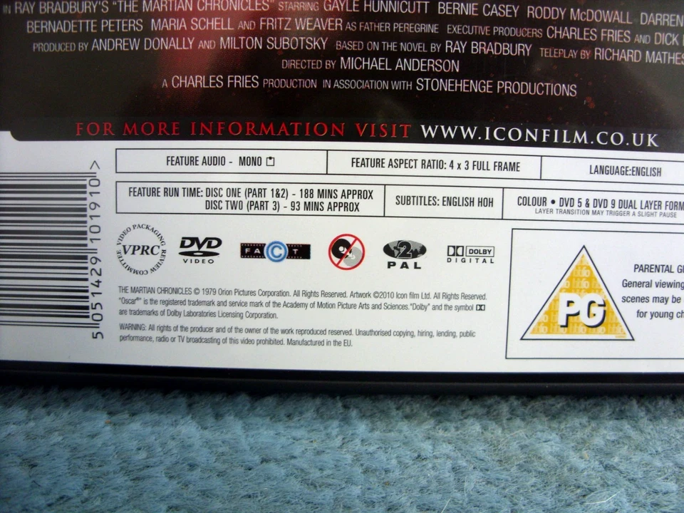 Martian Chronicles (DVDR2) 2Discs 1979 Rock Hudson 281min (BARGAIN) - Image 4 of 4