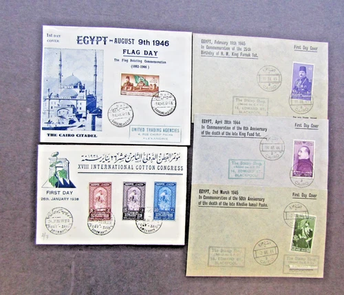 EGYPT - SMALL COLLECTION OF 1st DAY COVERS 1938/1946