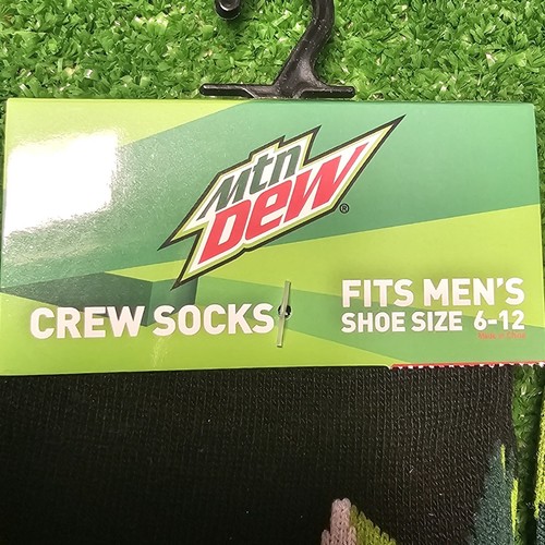 NUEVOS 2 pares - Calcetines Mountain Dew Crew Adulto Talla 6-12 - Imagen 2 de 4
