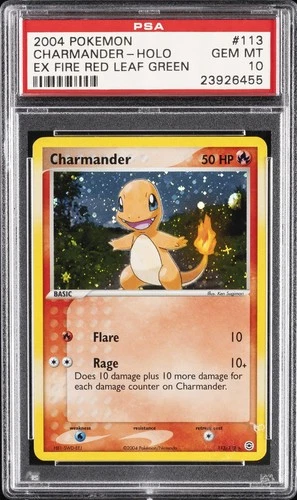 2004 POKEMON EX FIRE RED & LEAF GREEN #113 CHARMANDER-HOLO PSA 10