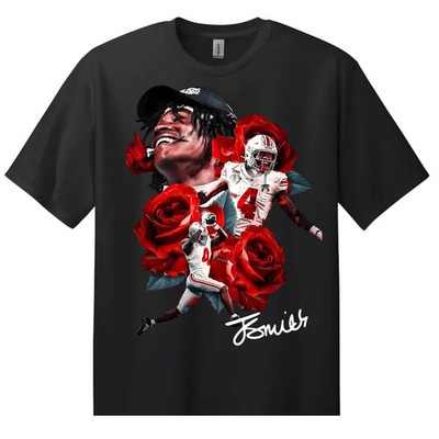 Jeremiah Smith Roses Graphic Tee Signature Football Streetwear Shirt