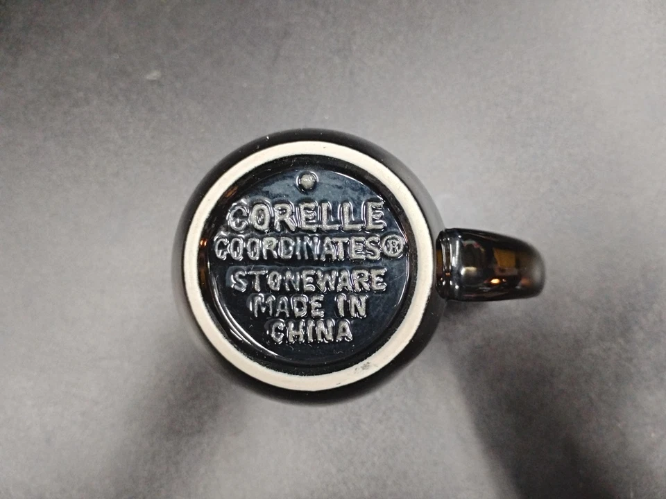 Juego de 4 tazas de café de gres Corelle negras coordenadas tazas de 4" Foto 4 de 4