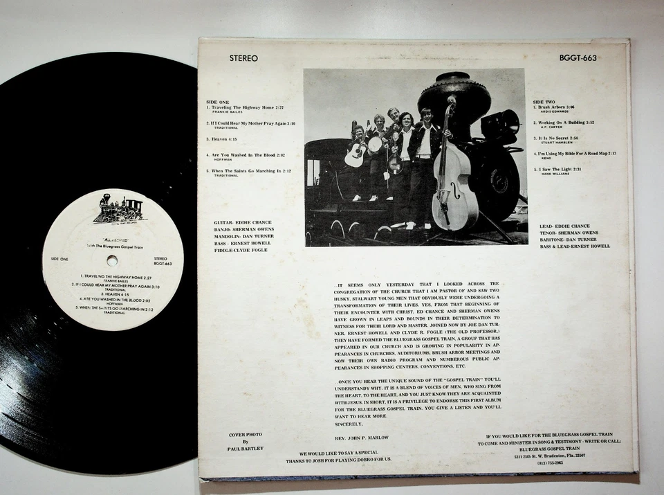Bluegrass Gospel Train All Aboard LP BGGT-663 Old Time Gospel Picking Foto 2 de 4