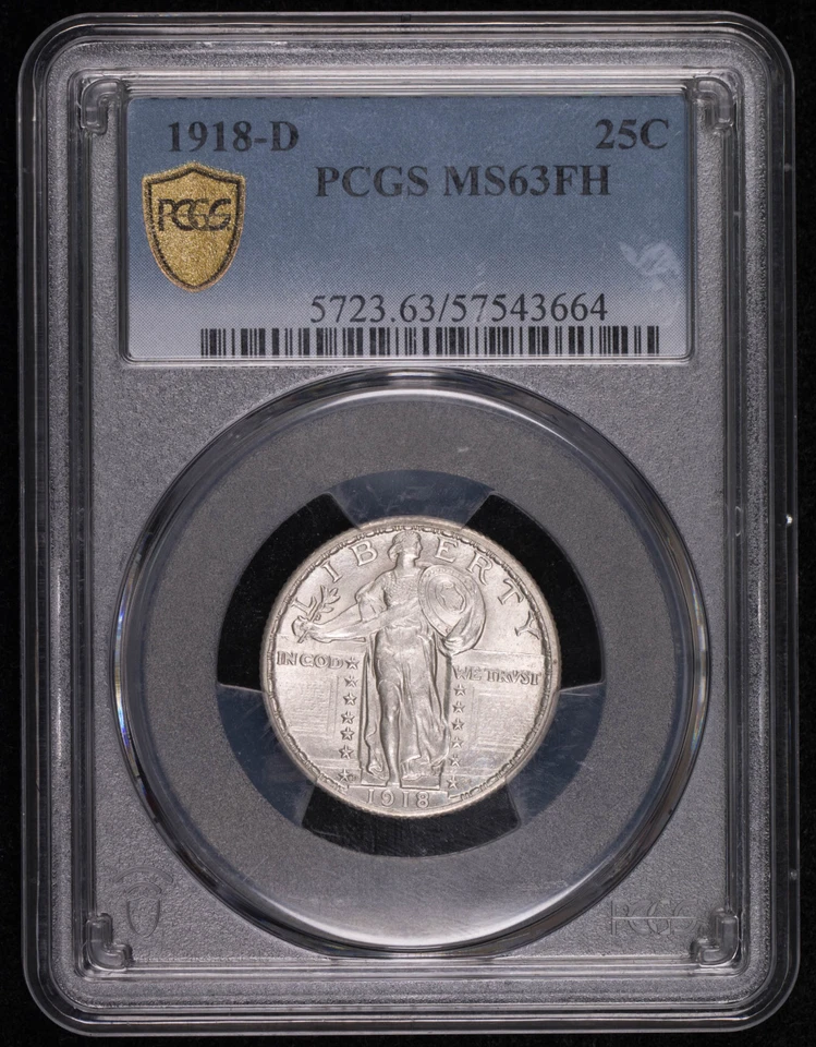 1918 D Quarter Dollars Standing Liberty Quarter PCGS MS-63 FH - Image 2 of 4